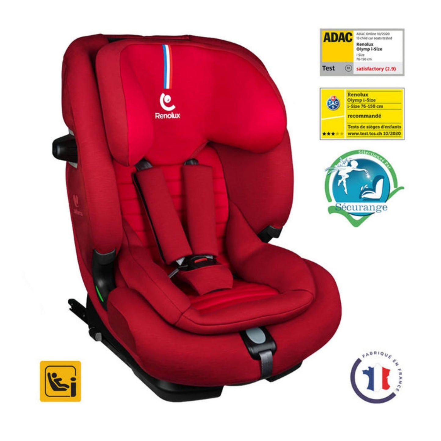 Renolux Olymp I-Size Softness Isofix 9-36 Kg Oto Koltuğu Kırmızı